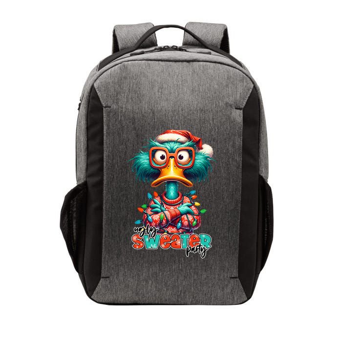 Ugly Sweater Party Funny Sarcastic Grumpy Duck Christmas Vector Backpack
