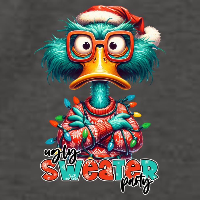 Ugly Sweater Party Funny Sarcastic Grumpy Duck Christmas Vector Backpack