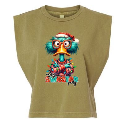 Ugly Sweater Party Funny Sarcastic Grumpy Duck Christmas Garment-Dyed Women's Muscle Tee