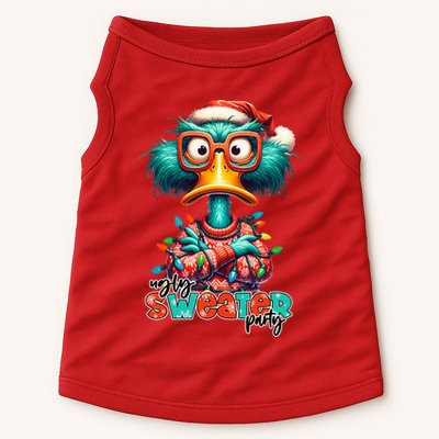 Ugly Sweater Party Funny Sarcastic Grumpy Duck Christmas Doggie Tank