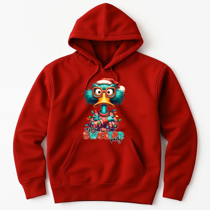 Ugly Sweater Party Funny Sarcastic Grumpy Duck Christmas Hoodie