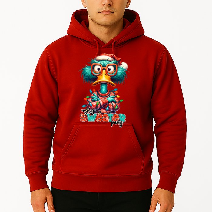 Ugly Sweater Party Funny Sarcastic Grumpy Duck Christmas Hoodie