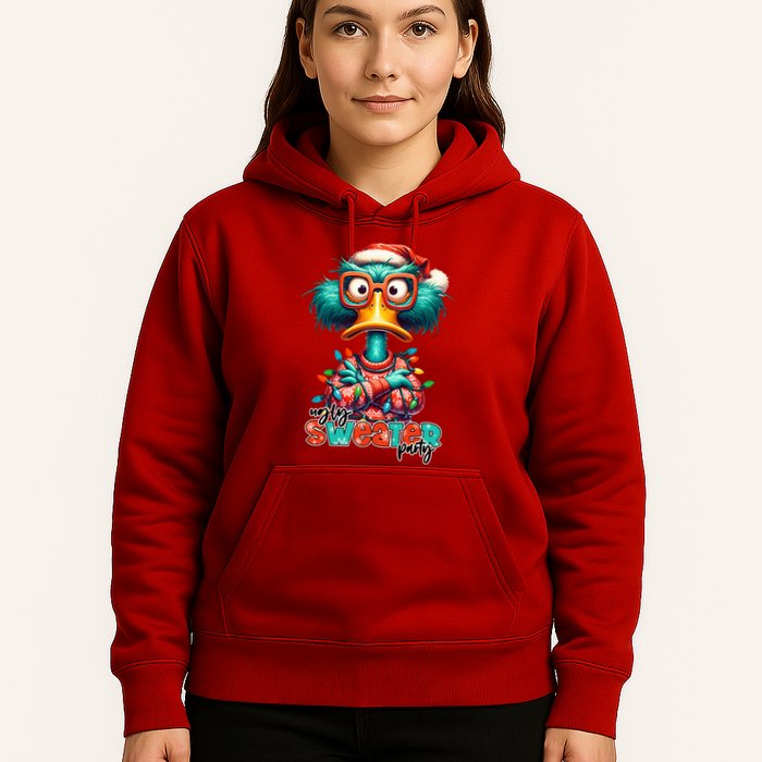 Ugly Sweater Party Funny Sarcastic Grumpy Duck Christmas Hoodie