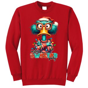 Ugly Sweater Party Funny Sarcastic Grumpy Duck Christmas Sweatshirt