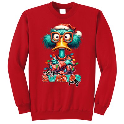 Ugly Sweater Party Funny Sarcastic Grumpy Duck Christmas Sweatshirt