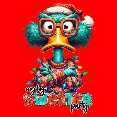 Ugly Sweater Party Funny Sarcastic Grumpy Duck Christmas T-Shirt