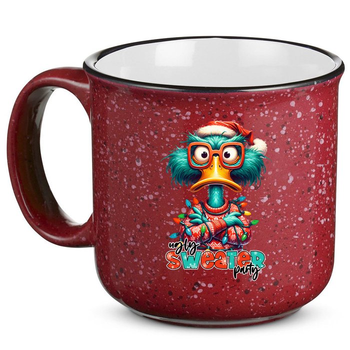Ugly Sweater Party Funny Sarcastic Grumpy Duck Christmas 15oz Campfire Ceramic Mug