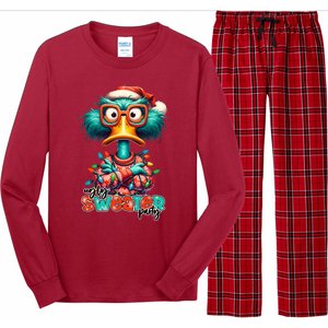 Ugly Sweater Party Funny Sarcastic Grumpy Duck Christmas Long Sleeve Pajama Set