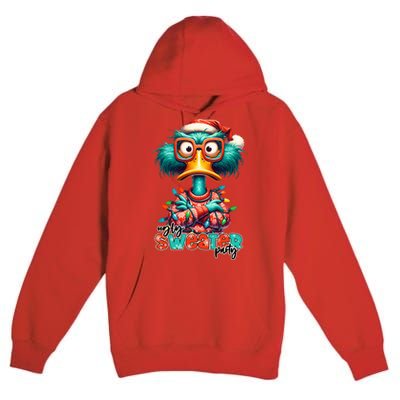 Ugly Sweater Party Funny Sarcastic Grumpy Duck Christmas Premium Pullover Hoodie