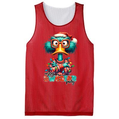 Ugly Sweater Party Funny Sarcastic Grumpy Duck Christmas Mesh Reversible Basketball Jersey Tank