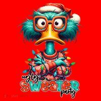 Ugly Sweater Party Funny Sarcastic Grumpy Duck Christmas Mesh Reversible Basketball Jersey Tank