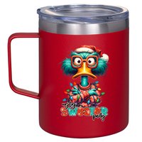 Ugly Sweater Party Funny Sarcastic Grumpy Duck Christmas 12oz Stainless Steel Coffee Mug