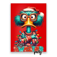 Ugly Sweater Party Funny Sarcastic Grumpy Duck Christmas Poster