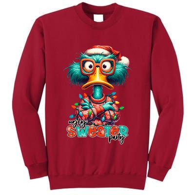 Ugly Sweater Party Funny Sarcastic Grumpy Duck Christmas Tall Sweatshirt