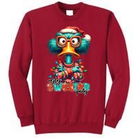 Ugly Sweater Party Funny Sarcastic Grumpy Duck Christmas Tall Sweatshirt