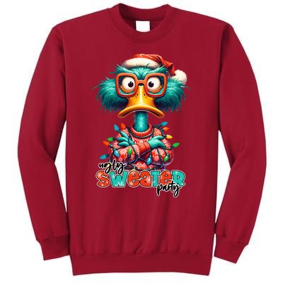 Ugly Sweater Party Funny Sarcastic Grumpy Duck Christmas Tall Sweatshirt