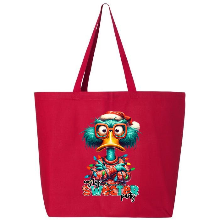 Ugly Sweater Party Funny Sarcastic Grumpy Duck Christmas 25L Jumbo Tote