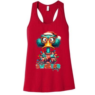 Ugly Sweater Party Funny Sarcastic Grumpy Duck Christmas Womens Tank Top
