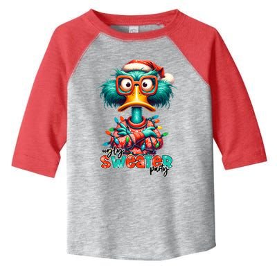 Ugly Sweater Party Funny Sarcastic Grumpy Duck Christmas Toddler Fine Jersey T-Shirt