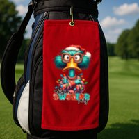 Ugly Sweater Party Funny Sarcastic Grumpy Duck Christmas Golf Towel