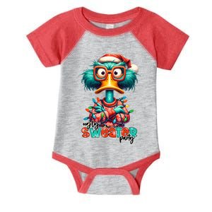 Ugly Sweater Party Funny Sarcastic Grumpy Duck Christmas Infant Baby Jersey Bodysuit