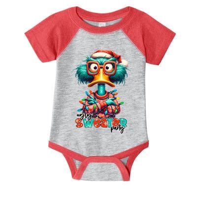 Ugly Sweater Party Funny Sarcastic Grumpy Duck Christmas Infant Baby Jersey Bodysuit