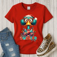 Ugly Sweater Party Funny Sarcastic Grumpy Duck Christmas Womens T-Shirt
