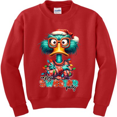 Ugly Sweater Party Funny Sarcastic Grumpy Duck Christmas Kids Sweatshirt
