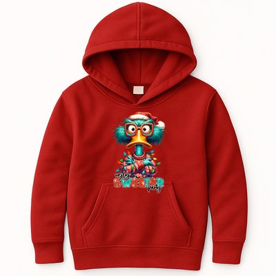 Ugly Sweater Party Funny Sarcastic Grumpy Duck Christmas Kids Hoodie