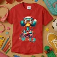 Ugly Sweater Party Funny Sarcastic Grumpy Duck Christmas Kids T-Shirt