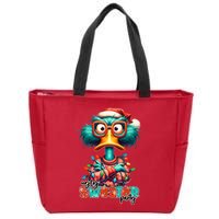 Ugly Sweater Party Funny Sarcastic Grumpy Duck Christmas Zip Tote Bag