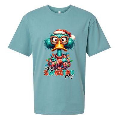 Ugly Sweater Party Funny Sarcastic Grumpy Duck Christmas Sueded Cloud Jersey T-Shirt