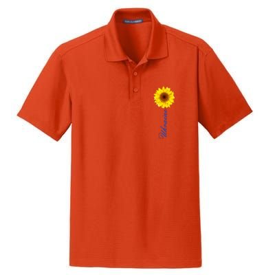 Ukraine Sunflower Peace Stop War Stand With Ukraine Dry Zone Grid Polo