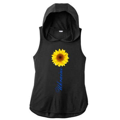 Ukraine Sunflower Peace Stop War Stand With Ukraine Ladies PosiCharge Tri-Blend Wicking Draft Hoodie Tank