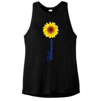 Ukraine Sunflower Peace Stop War Stand With Ukraine Ladies PosiCharge Tri-Blend Wicking Tank