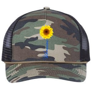 Ukraine Sunflower Peace Stop War Stand With Ukraine Retro Rope Trucker Hat Cap