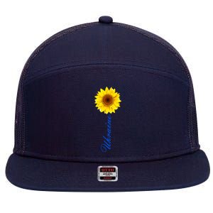 Ukraine Sunflower Peace Stop War Stand With Ukraine 7 Panel Mesh Trucker Snapback Hat