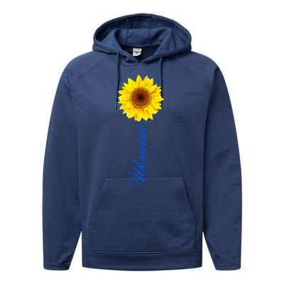 Ukraine Sunflower Peace Stop War Stand With Ukraine Performance Fleece Hoodie