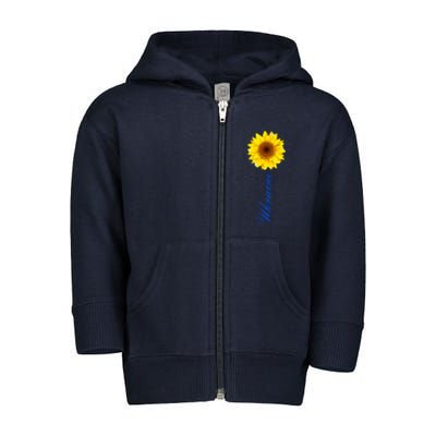 Ukraine Sunflower Peace Stop War Stand With Ukraine Toddler Zip Fleece Hoodie