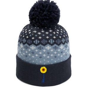 Ukraine Sunflower Peace Stop War Stand With Ukraine The Baniff Cuffed Pom Beanie