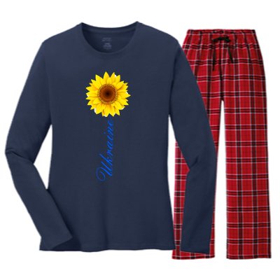 Ukraine Sunflower Peace Stop War Stand With Ukraine Women's Long Sleeve Flannel Pajama Set 