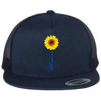 Ukraine Sunflower Peace Stop War Stand With Ukraine Flat Bill Trucker Hat