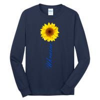 Ukraine Sunflower Peace Stop War Stand With Ukraine Tall Long Sleeve T-Shirt