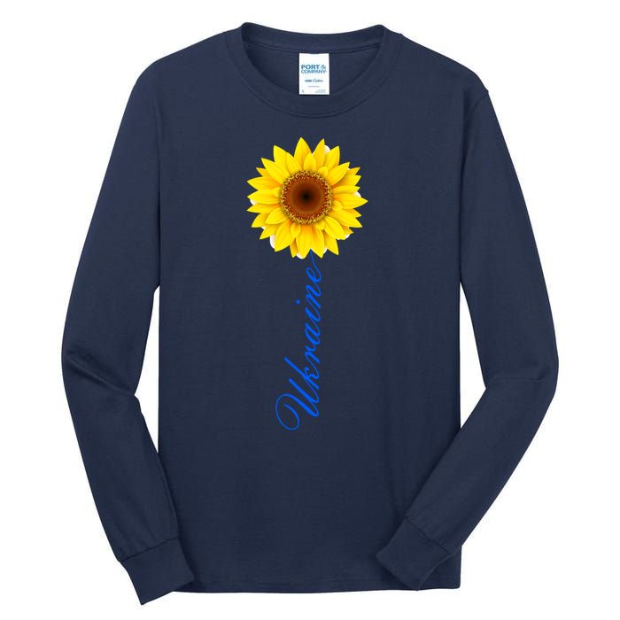 Ukraine Sunflower Peace Stop War Stand With Ukraine Tall Long Sleeve T-Shirt