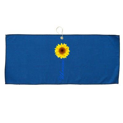 Ukraine Sunflower Peace Stop War Stand With Ukraine Large Microfiber Waffle Golf Towel