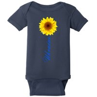 Ukraine Sunflower Peace Stop War Stand With Ukraine Baby Bodysuit