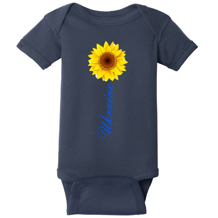 Ukraine Sunflower Peace Stop War Stand With Ukraine Baby Bodysuit