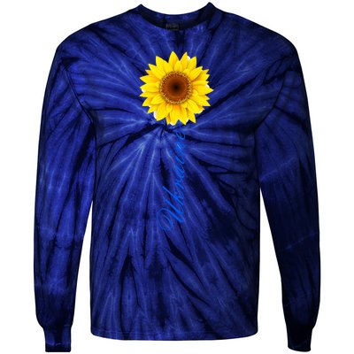 Ukraine Sunflower Peace Stop War Stand With Ukraine Tie-Dye Long Sleeve Shirt