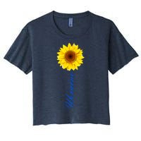 Ukraine Sunflower Peace Stop War Stand With Ukraine Women's Crop Top Tee