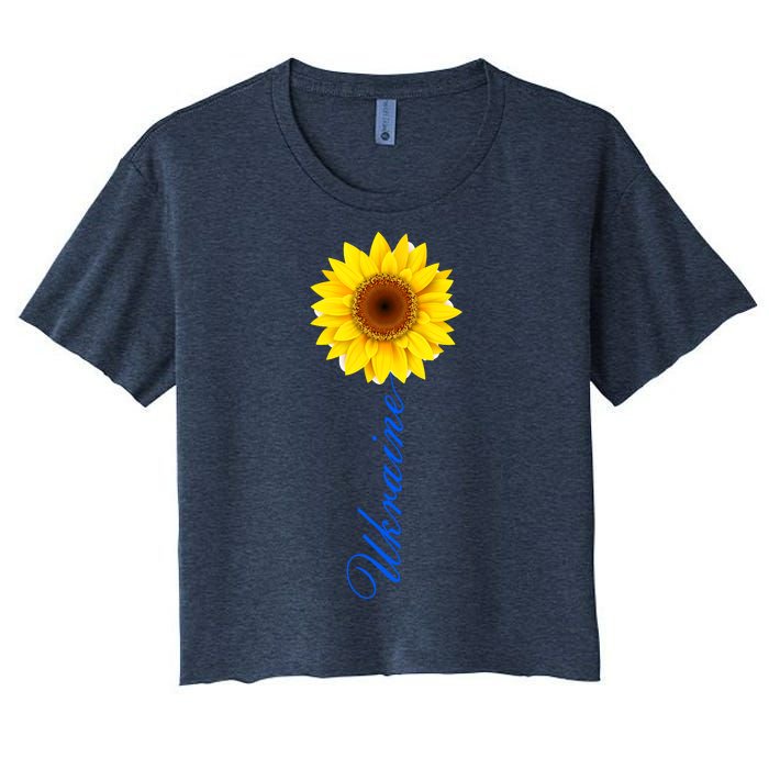 Ukraine Sunflower Peace Stop War Stand With Ukraine Women's Crop Top Tee